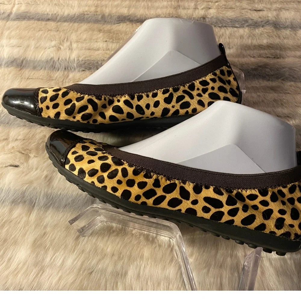 Geox Respira Animal Print Ballet Flats Cap Toe Comfort‎ Shoes EU 37, US 6.5 EUC